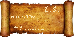 Buzi Sára névjegykártya