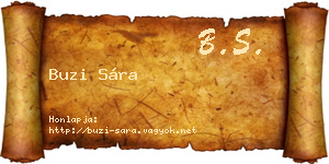 Buzi Sára névjegykártya